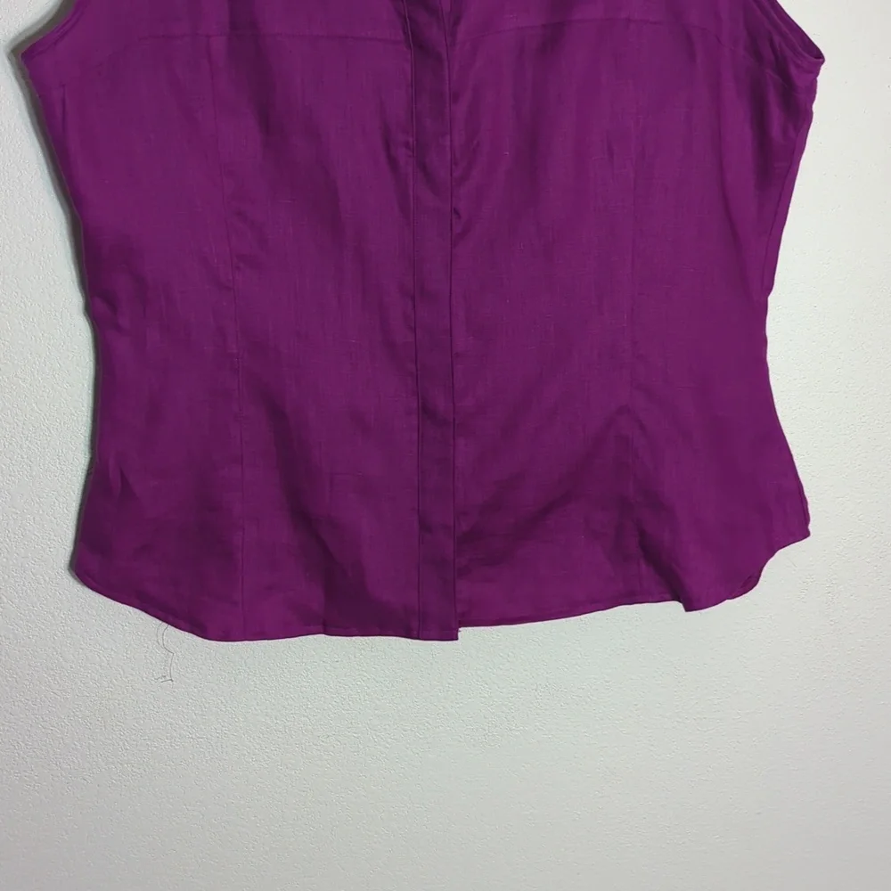 Nygard Womens Capri Top Set 100% Linen Fushia Pink Summer Beachy Plus‎ Size 14